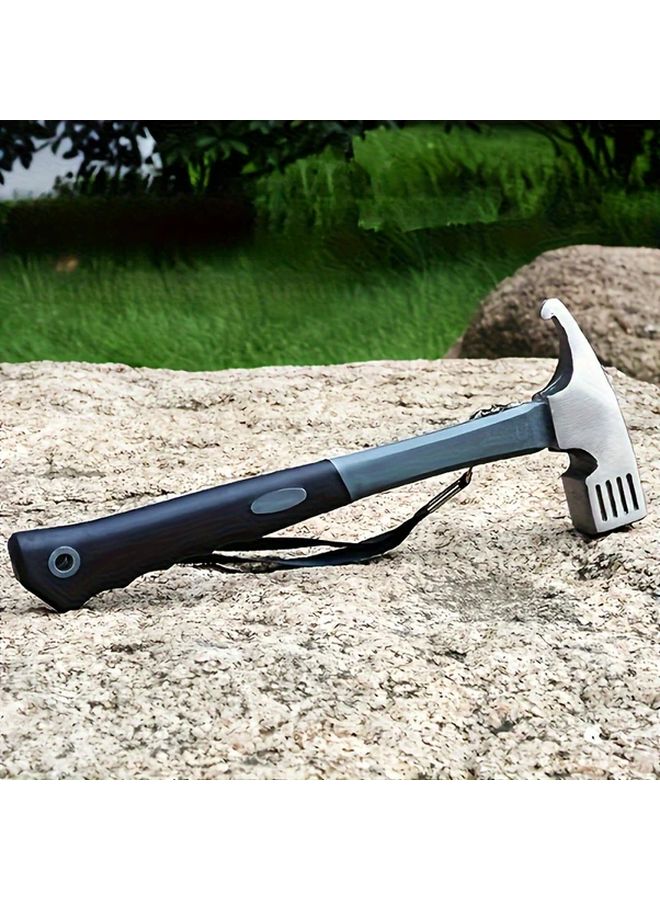 Grey Heavy Duty Camping Hammer with Tent Peg Remover and Suspension Strap - Image 4